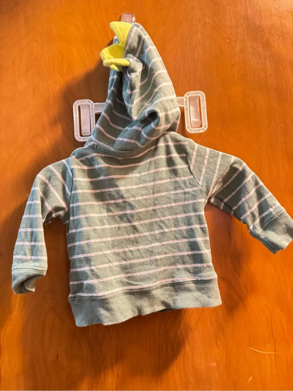 Carter's Sage Green and White Striped Zip Hoodie